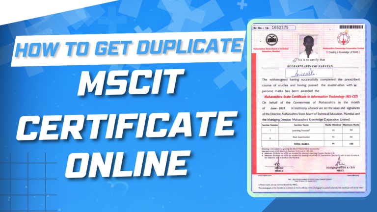 How to Get Duplicate MSCIT Certificate Online